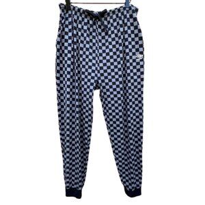 Umbro Lounge Joggers Mens Large Black Gray Checkered Athleisure Streetwear